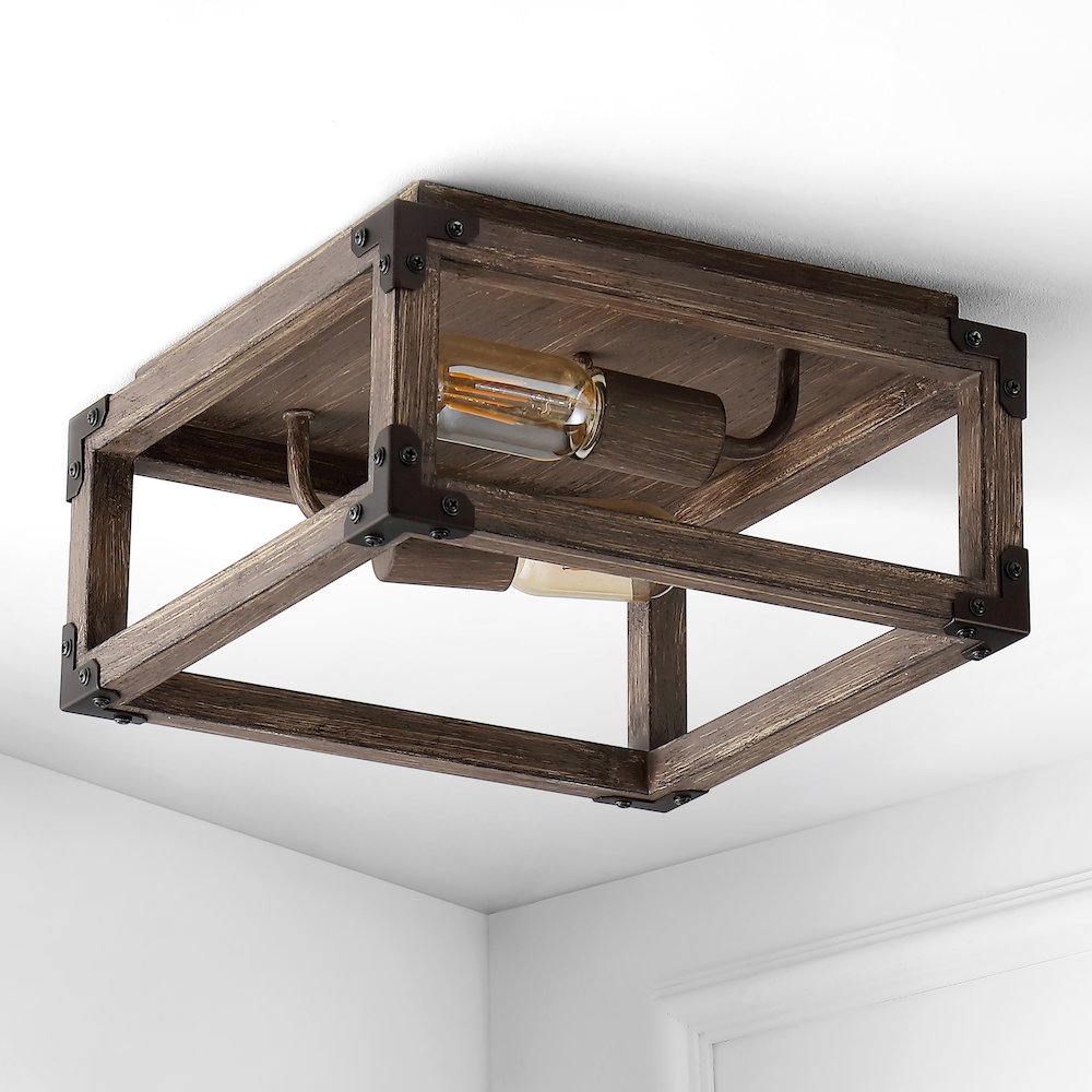 Magnolia Iron Rustic Farmhouse Led Flush Mount. Picture 5
