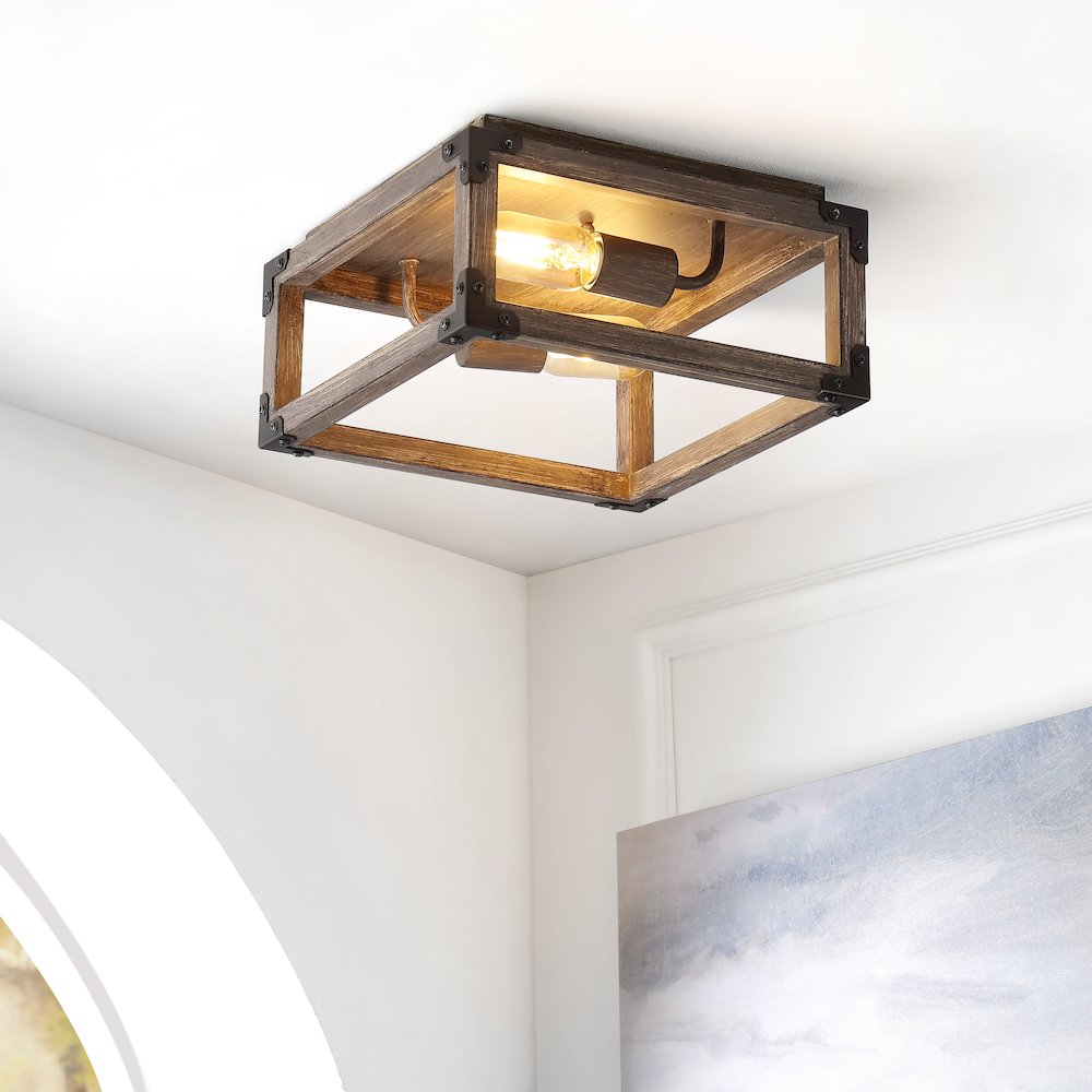 Magnolia Iron Rustic Farmhouse Led Flush Mount. Picture 6