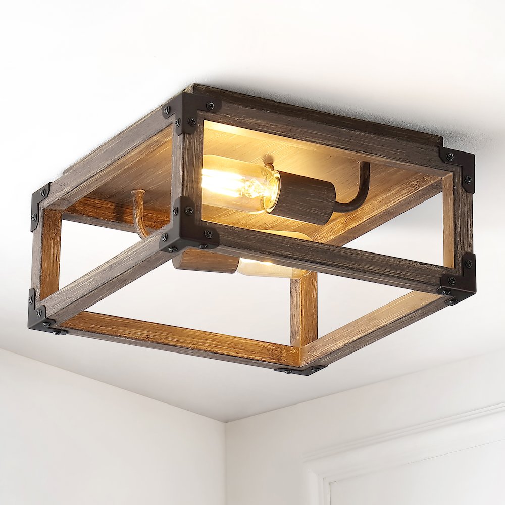 Magnolia Iron Rustic Farmhouse Led Flush Mount. Picture 4
