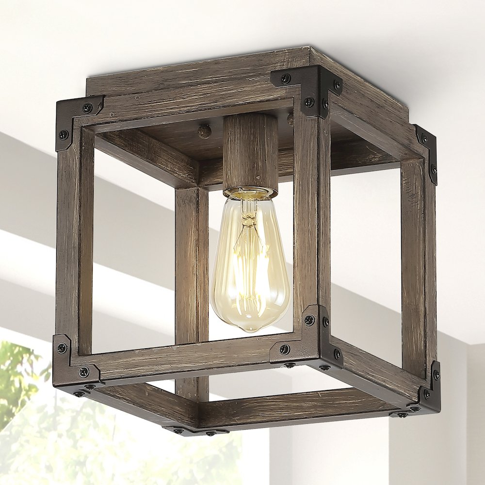 Magnolia Iron Rustic Farmhouse Led Flush Mount. Picture 8