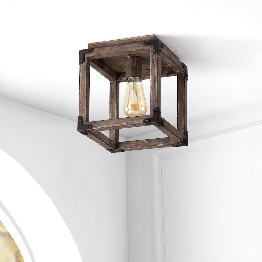 Magnolia Iron Rustic Farmhouse Led Flush Mount. Picture 7