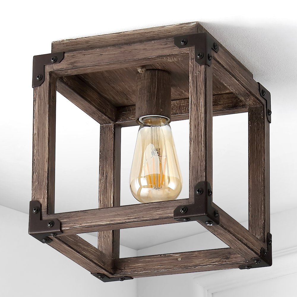 Magnolia Iron Rustic Farmhouse Led Flush Mount. Picture 5