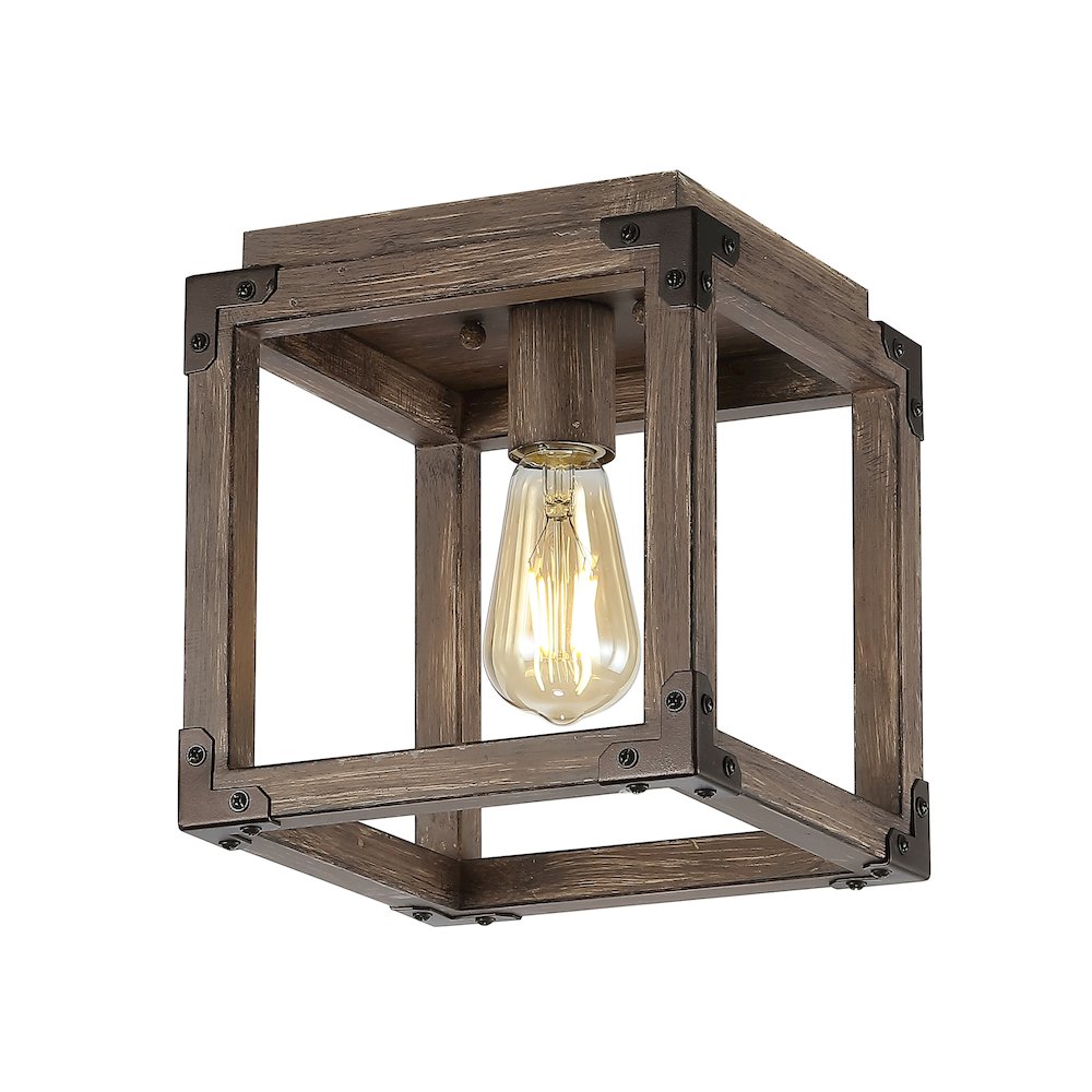 Magnolia Iron Rustic Farmhouse Led Flush Mount. Picture 1