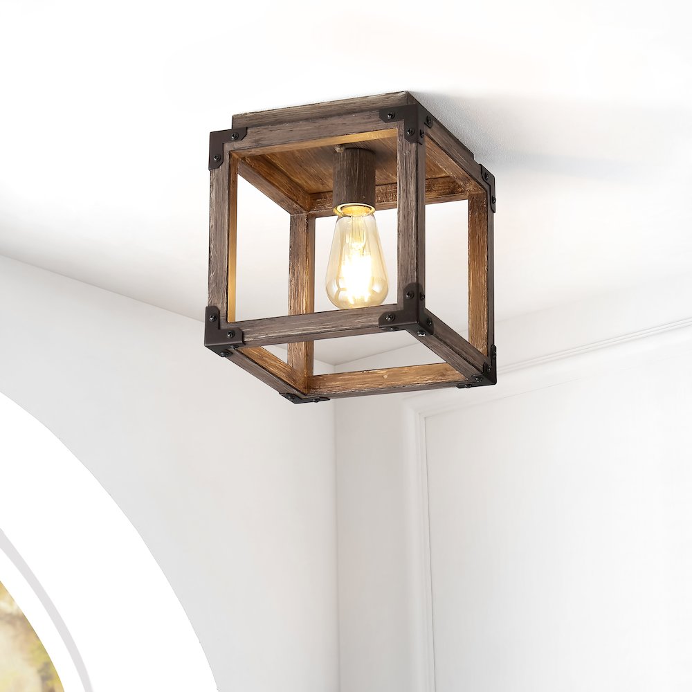 Magnolia Iron Rustic Farmhouse Led Flush Mount. Picture 6