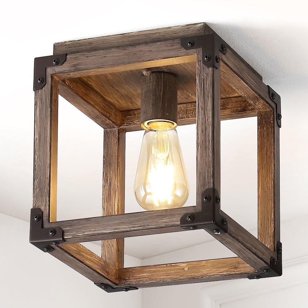 Magnolia Iron Rustic Farmhouse Led Flush Mount. Picture 4