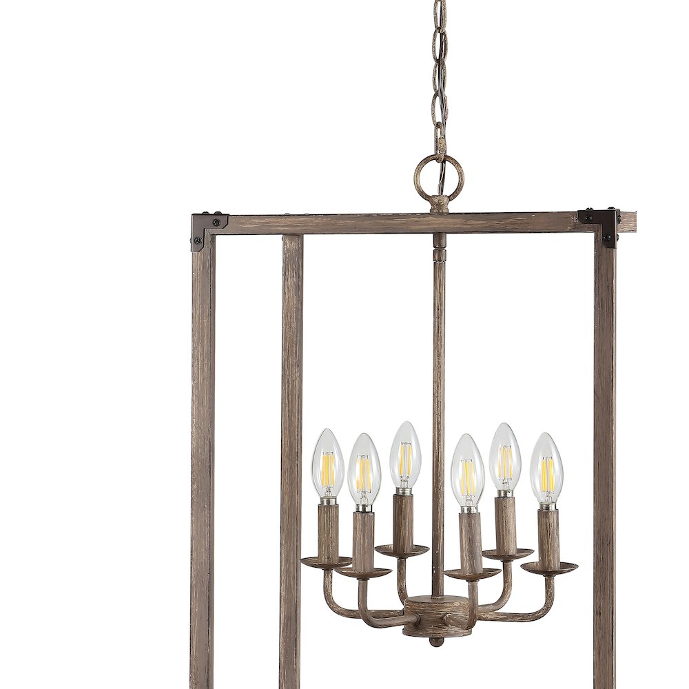 Magnolia Adjustable Iron Rustic Farmhouse Led Pendant. Picture 3