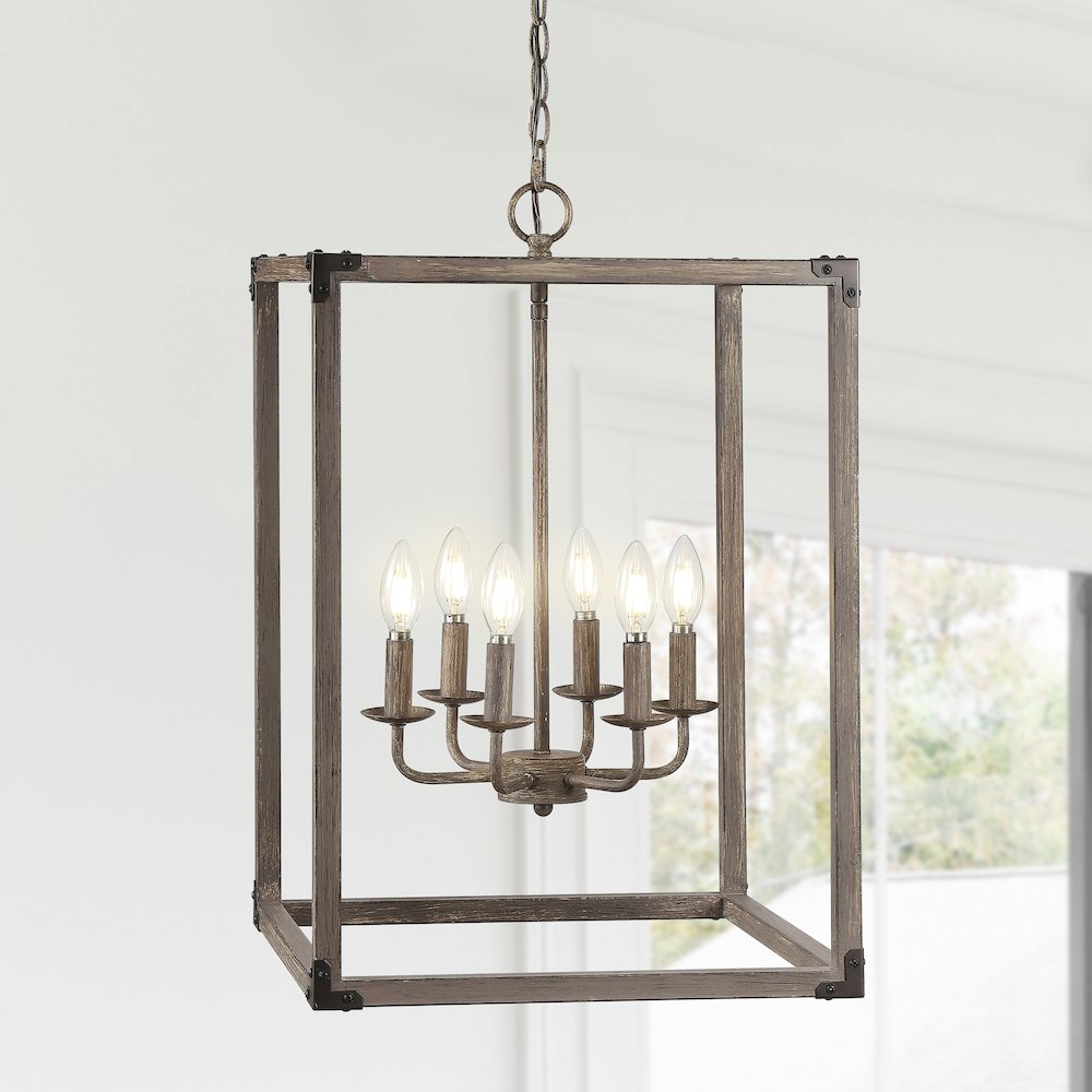 Magnolia Adjustable Iron Rustic Farmhouse Led Pendant. Picture 13