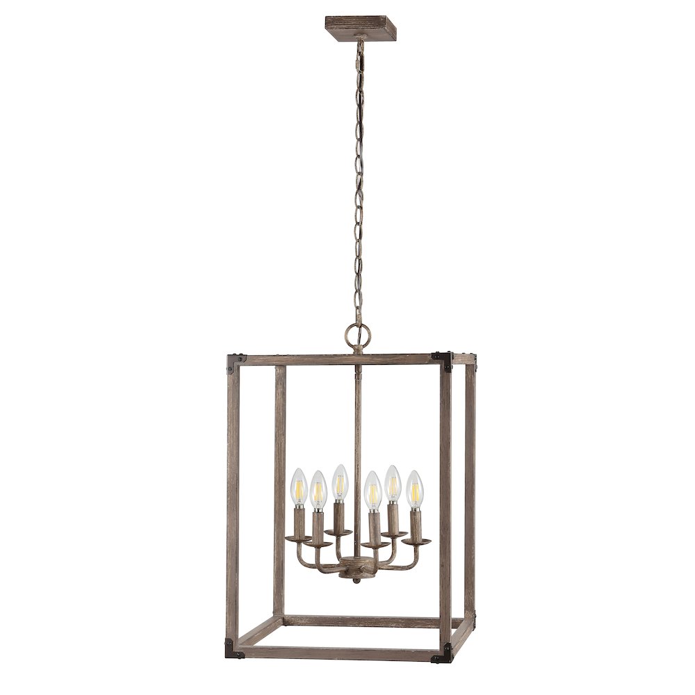 Magnolia Adjustable Iron Rustic Farmhouse Led Pendant. Picture 2