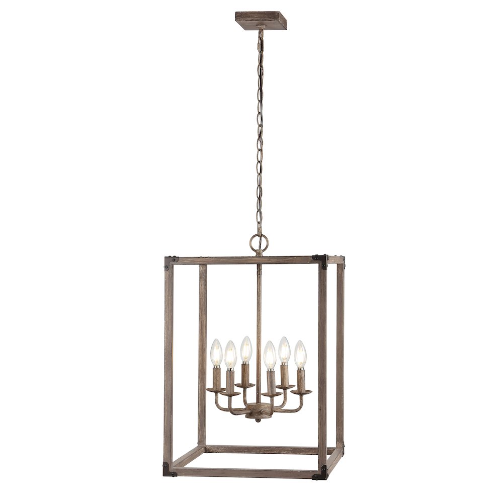 Magnolia Adjustable Iron Rustic Farmhouse Led Pendant. Picture 1