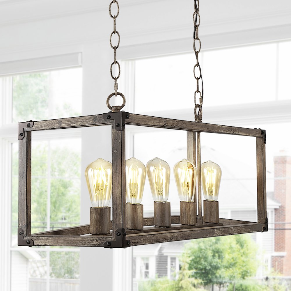 Magnolia Adjustable Iron Rustic Farmhouse Led Pendant. Picture 15