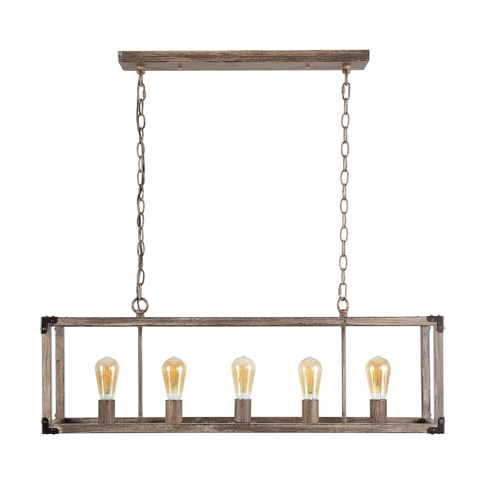 Magnolia Adjustable Iron Rustic Farmhouse Led Pendant. Picture 2