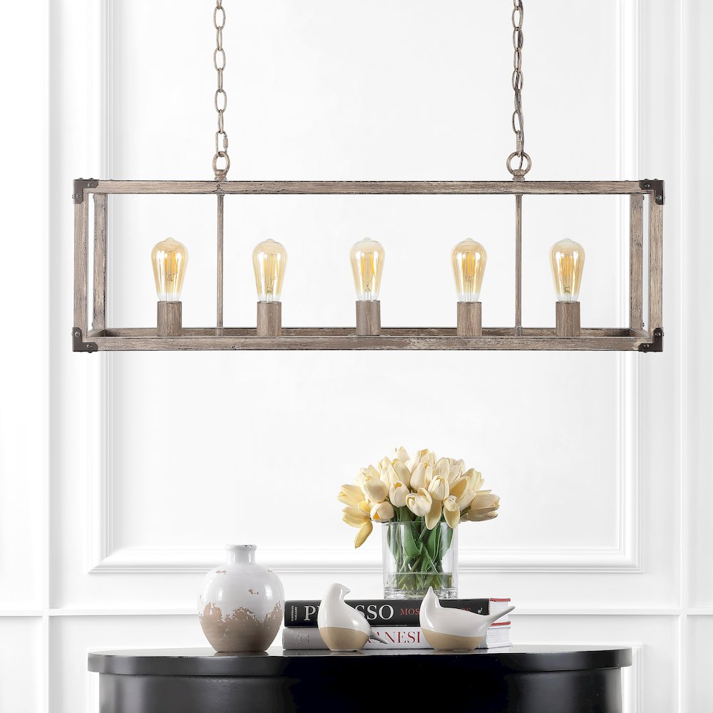 Magnolia Adjustable Iron Rustic Farmhouse Led Pendant. Picture 12