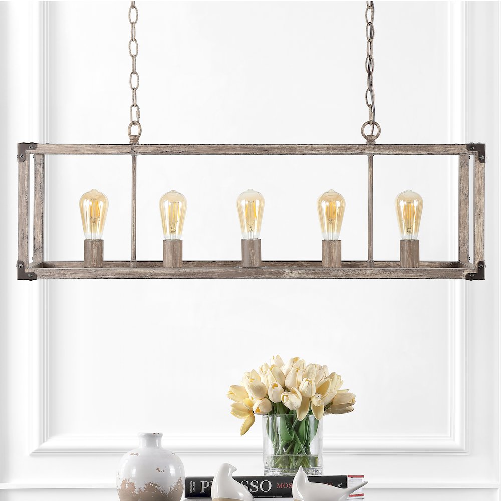 Magnolia Adjustable Iron Rustic Farmhouse Led Pendant. Picture 10