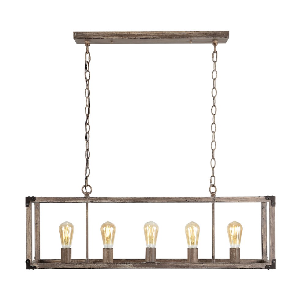 Magnolia Adjustable Iron Rustic Farmhouse Led Pendant. Picture 1