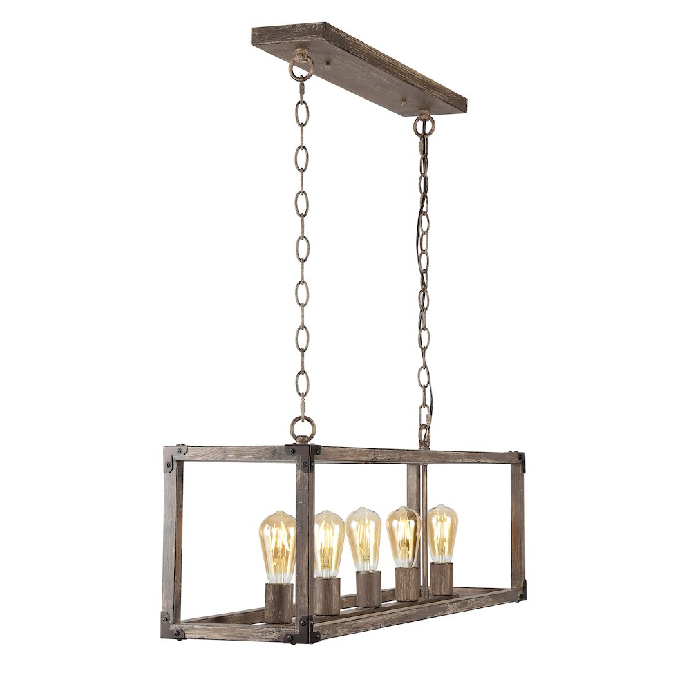 Magnolia Adjustable Iron Rustic Farmhouse Led Pendant. Picture 8