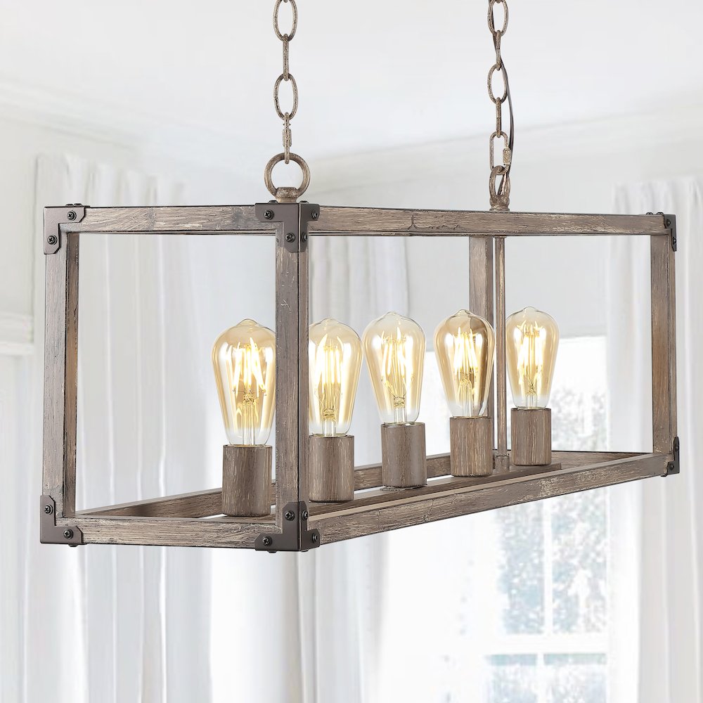 Magnolia Adjustable Iron Rustic Farmhouse Led Pendant. Picture 5