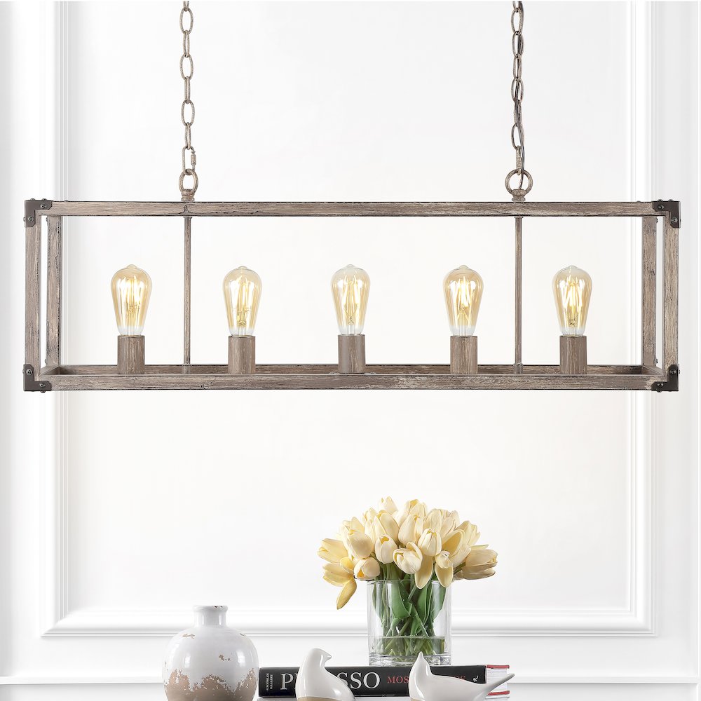 Magnolia Adjustable Iron Rustic Farmhouse Led Pendant. Picture 9