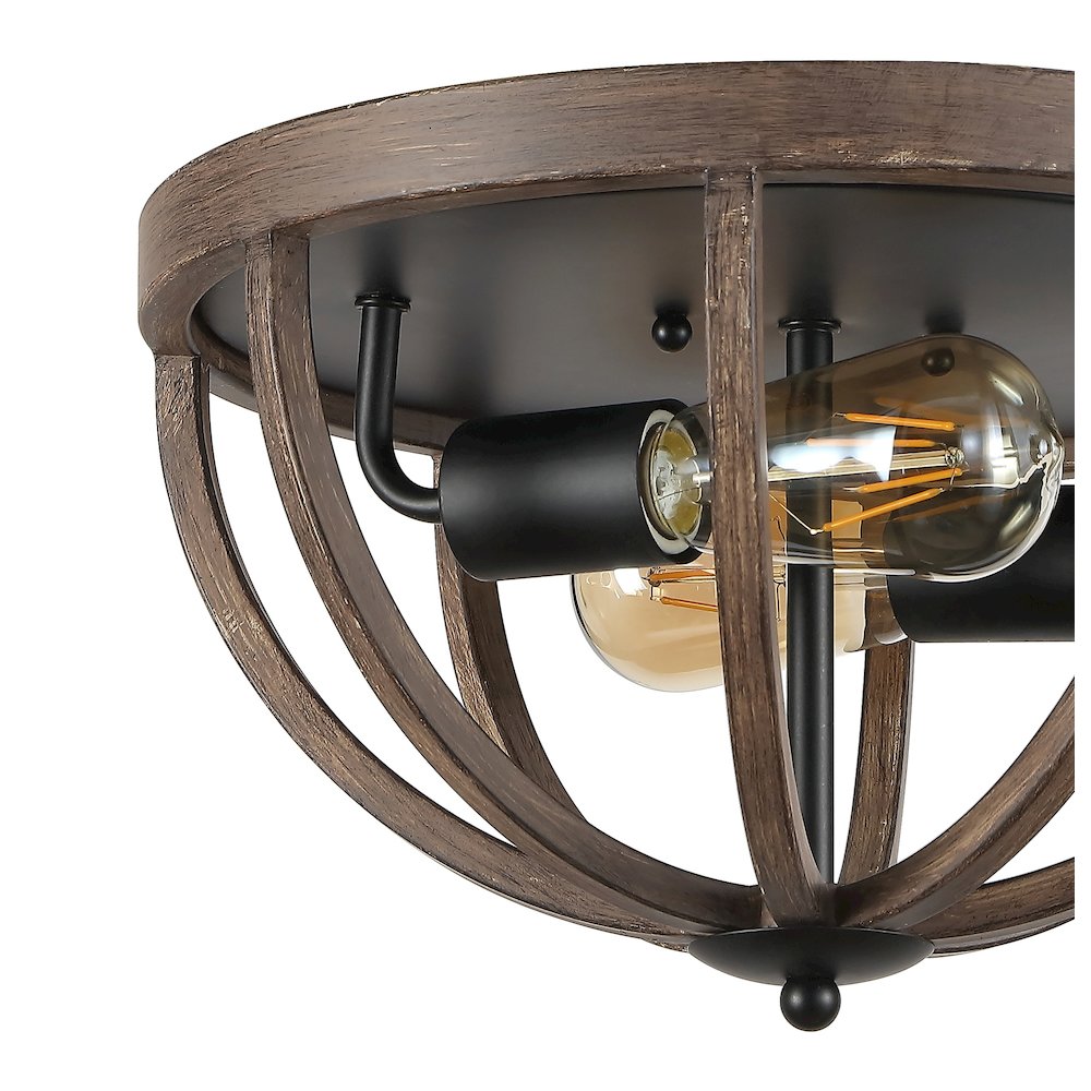 Darlene Iron Rustic Farmhouse Led Flush Mount. Picture 3