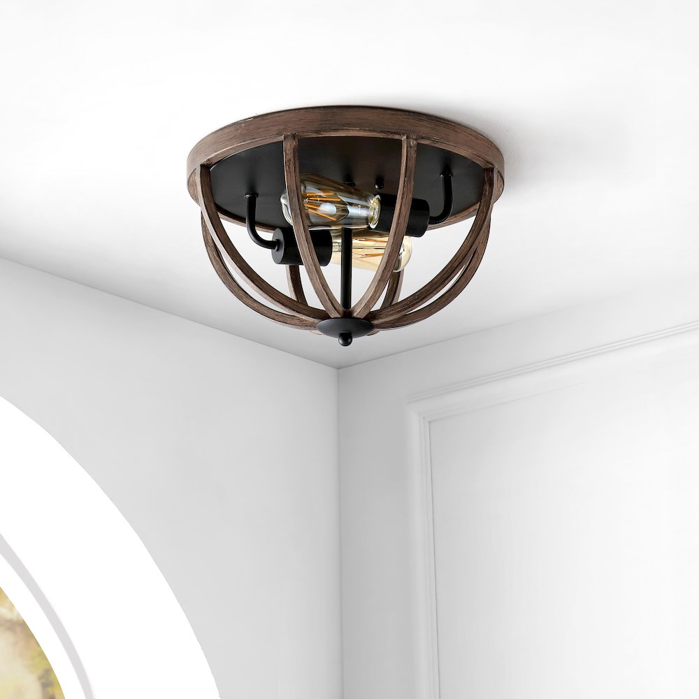 Darlene Iron Rustic Farmhouse Led Flush Mount. Picture 7