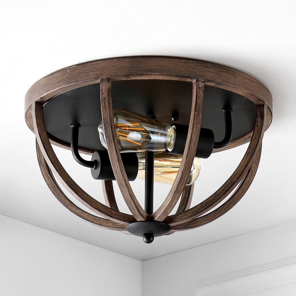 Darlene Iron Rustic Farmhouse Led Flush Mount. Picture 5