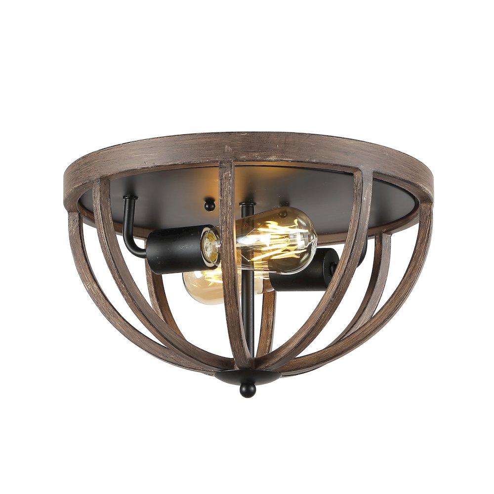 Darlene Iron Rustic Farmhouse Led Flush Mount. Picture 1