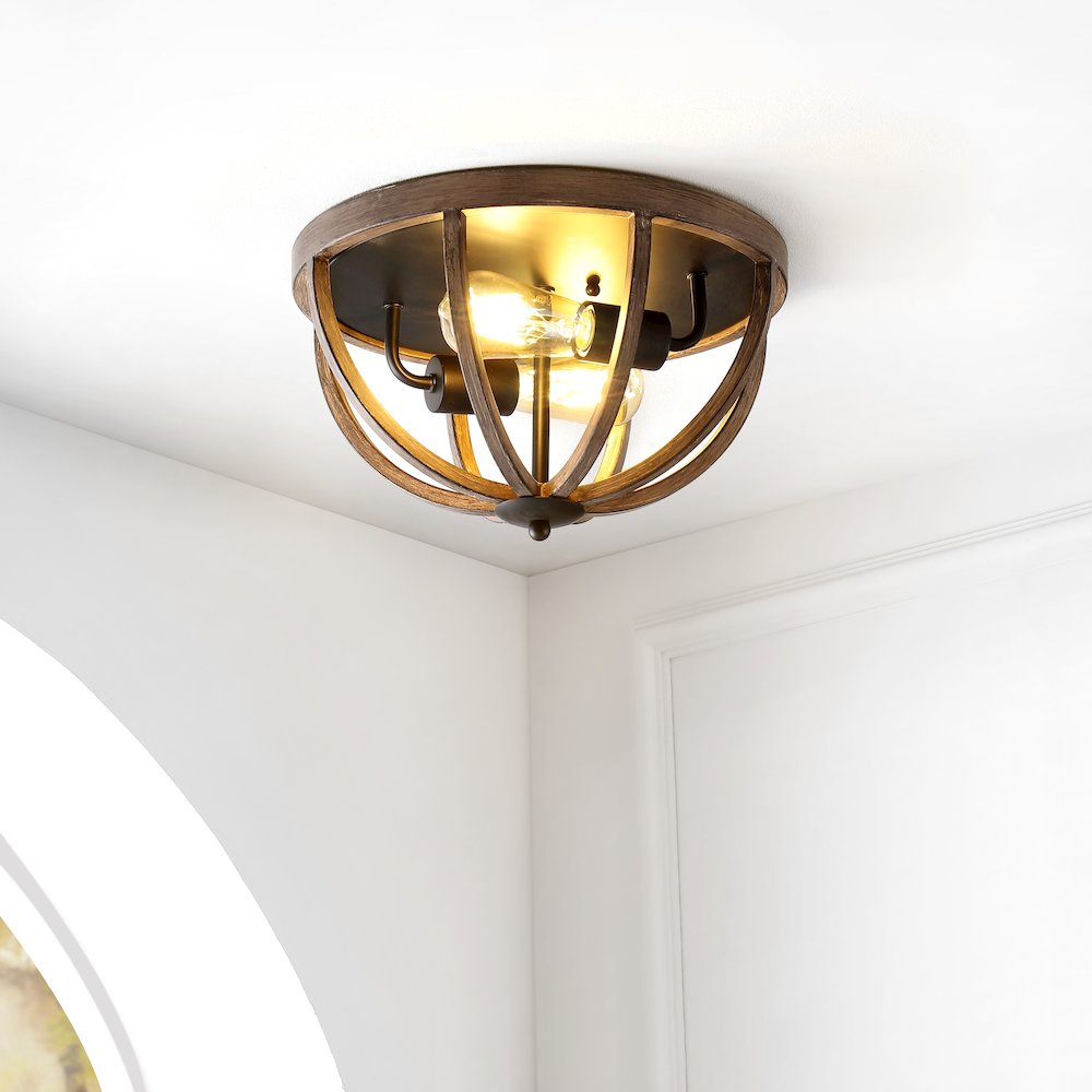 Darlene Iron Rustic Farmhouse Led Flush Mount. Picture 6