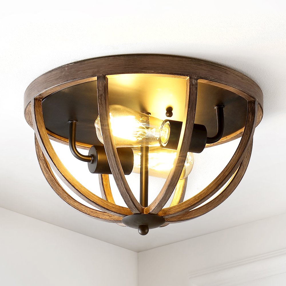 Darlene Iron Rustic Farmhouse Led Flush Mount. Picture 4