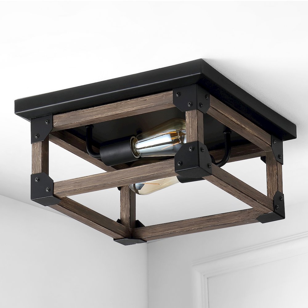 Cheshire Iron Rustic Farmhouse Led Flush Mount. Picture 5