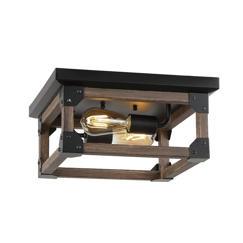 Cheshire Iron Rustic Farmhouse Led Flush Mount. Picture 1