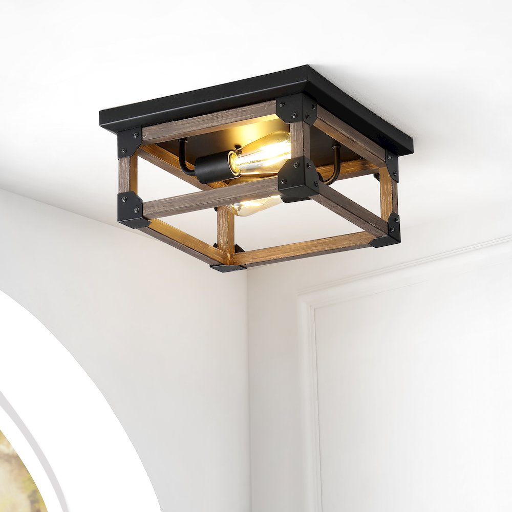 Cheshire Iron Rustic Farmhouse Led Flush Mount. Picture 6