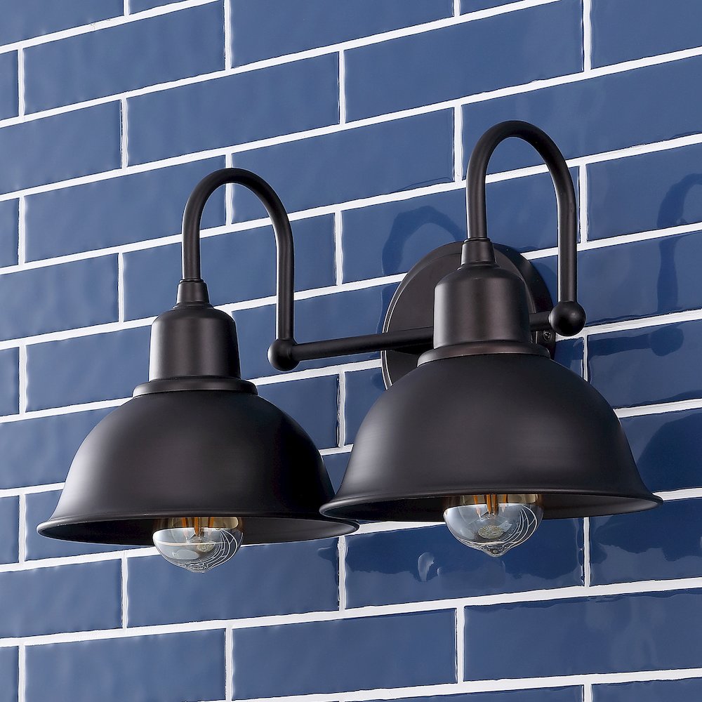 Frisco Farmhouse Industrial Iron Led Vanity. Picture 5