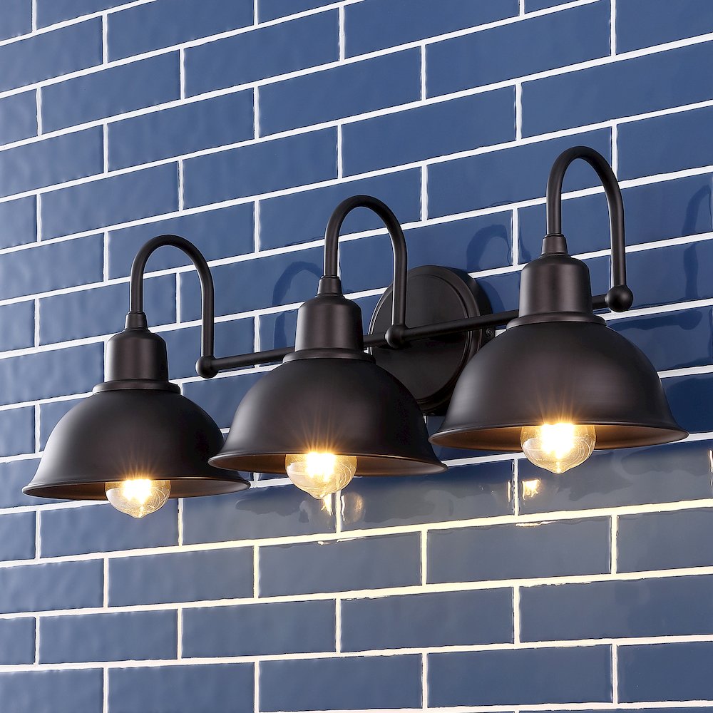 Frisco Farmhouse Industrial Iron Led Vanity. Picture 8