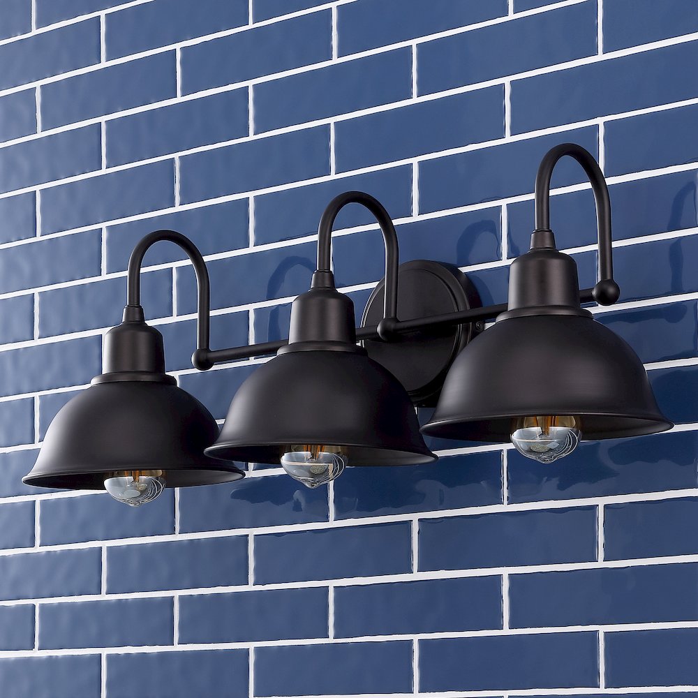 Frisco Farmhouse Industrial Iron Led Vanity. Picture 6