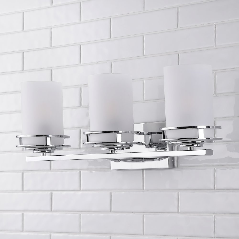 Fairfax Metal/Frosted Glass Contemporary Glam Led Vanity Light. Picture 8