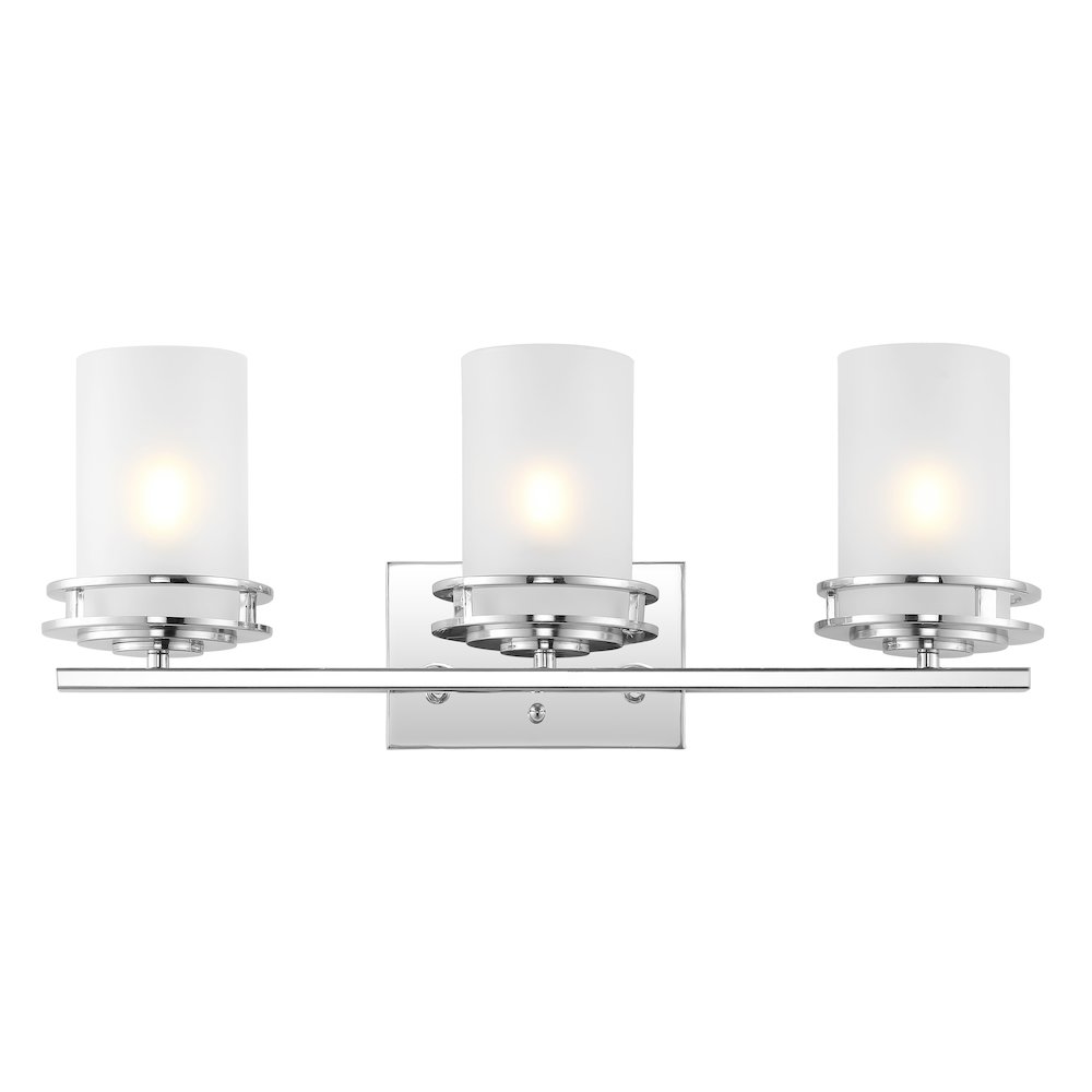 Fairfax Metal/Frosted Glass Contemporary Glam Led Vanity Light. Picture 1