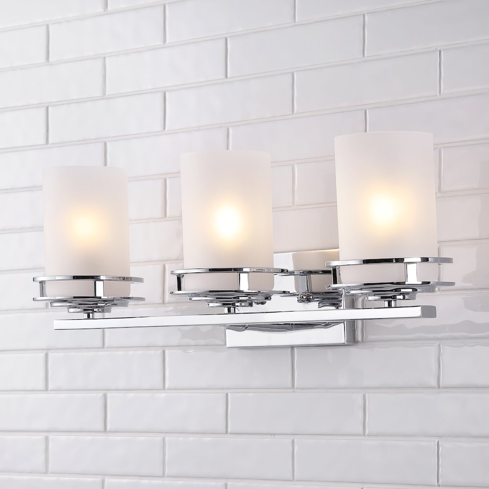 Fairfax Metal/Frosted Glass Contemporary Glam Led Vanity Light. Picture 7