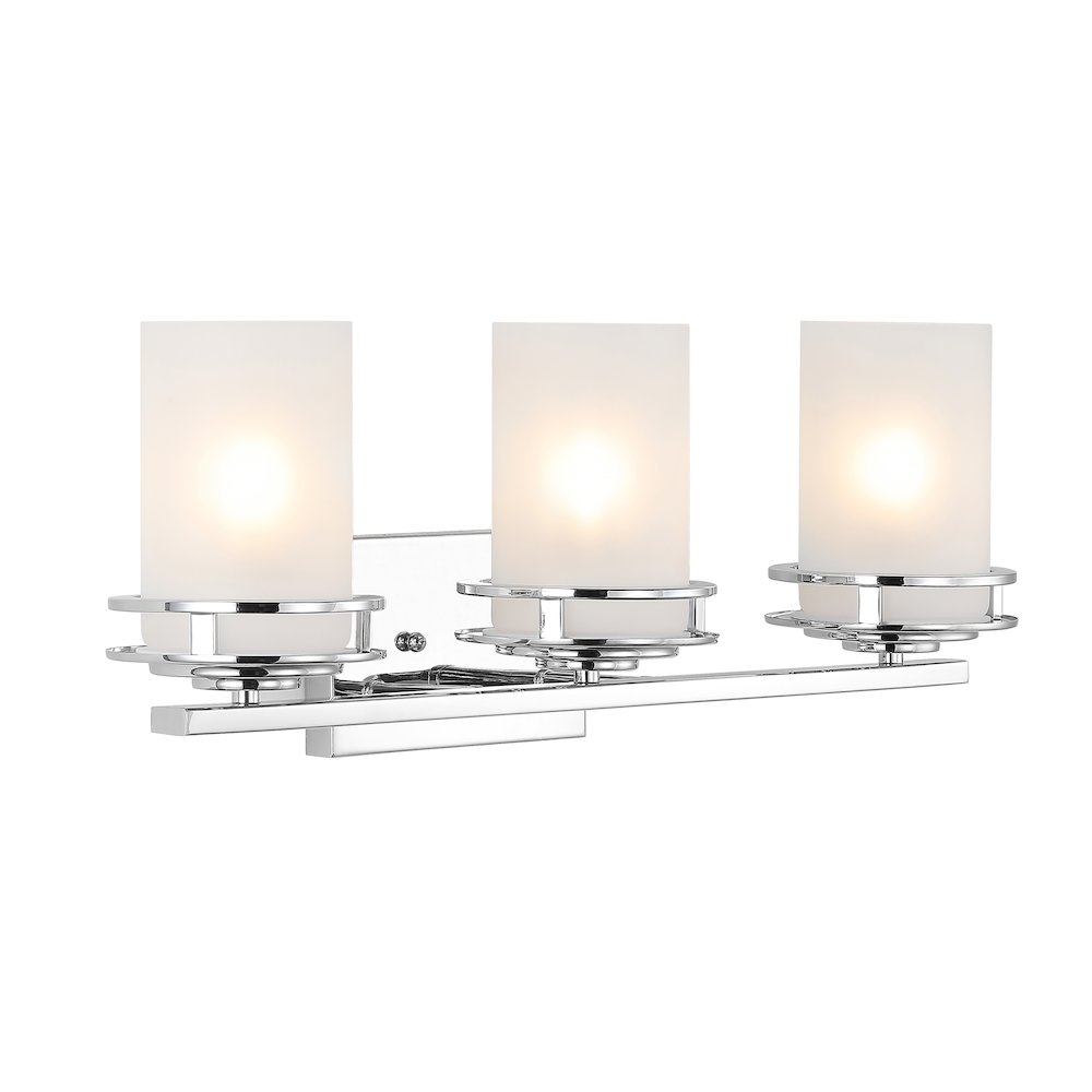 Fairfax Metal/Frosted Glass Contemporary Glam Led Vanity Light. Picture 5