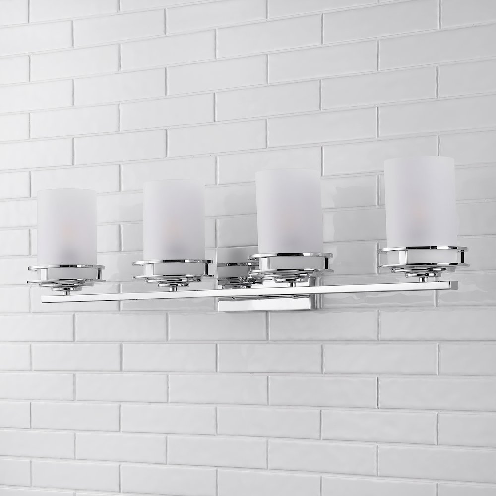 Fairfax Metal/Frosted Glass Contemporary Glam Led Vanity Light. Picture 8
