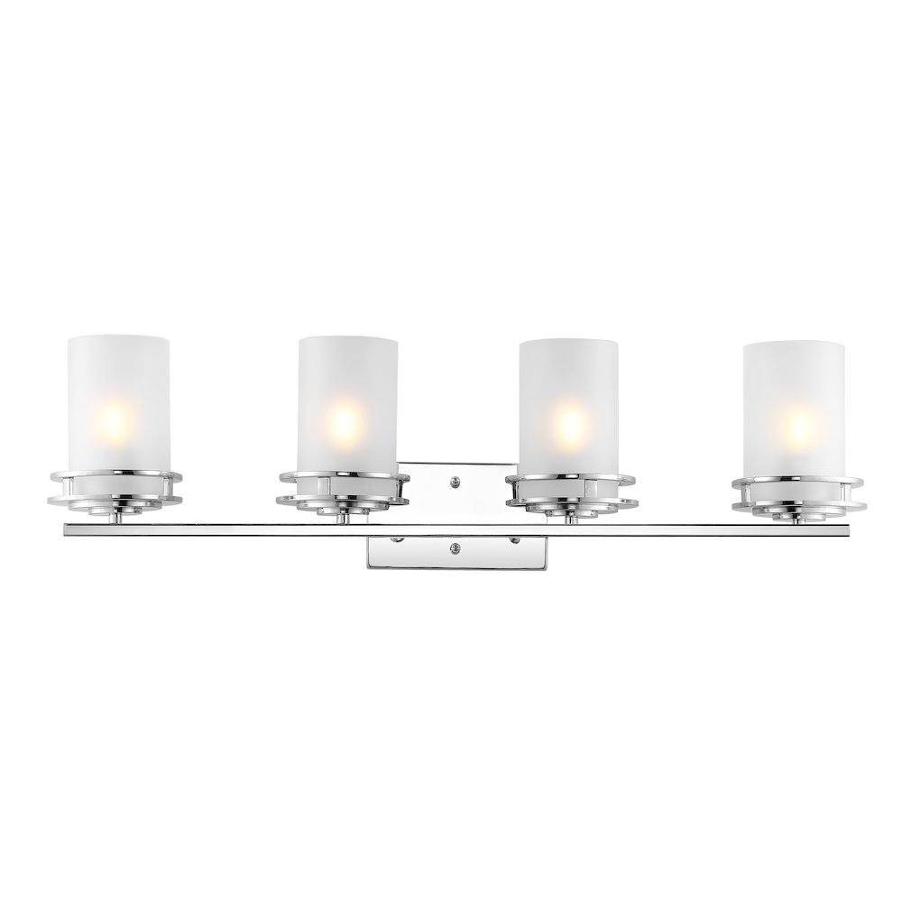 Fairfax Metal/Frosted Glass Contemporary Glam Led Vanity Light. Picture 1