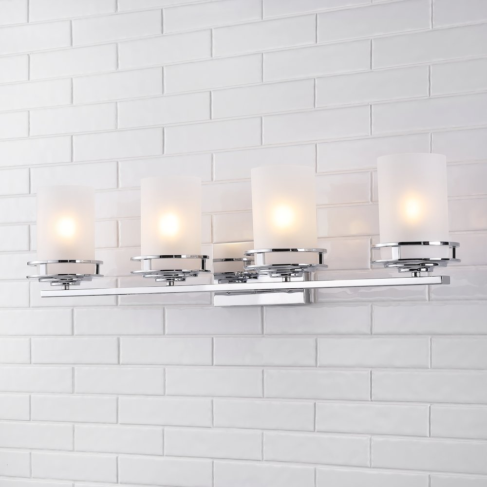 Fairfax Metal/Frosted Glass Contemporary Glam Led Vanity Light. Picture 7