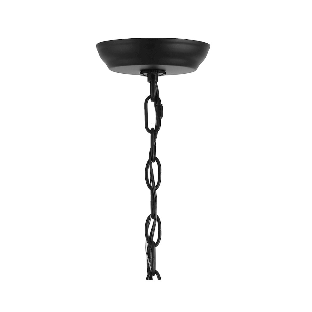 Oberto Ring Iron Rustic Farmhouse Led Chandelier. Picture 4