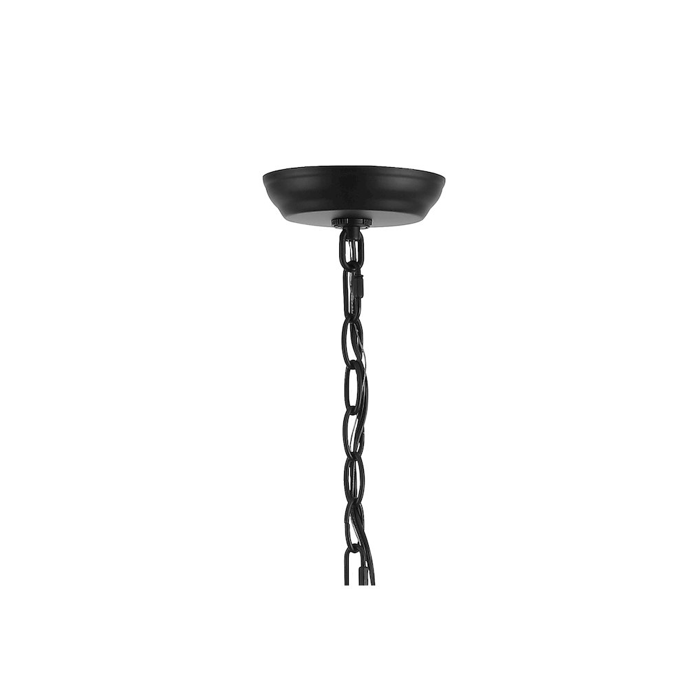 Oberto Ring Iron Rustic Farmhouse Led Chandelier. Picture 4