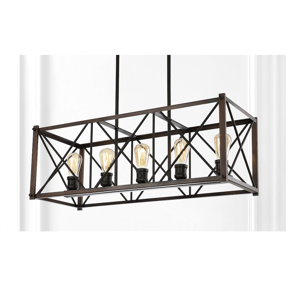 Ferme Adjustable Iron Rustic Farmhouse Led Pendant. Picture 12