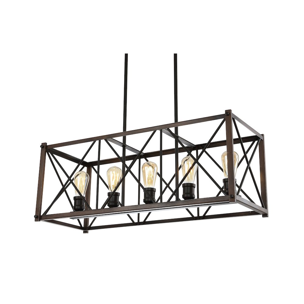 Ferme Adjustable Iron Rustic Farmhouse Led Pendant. Picture 11