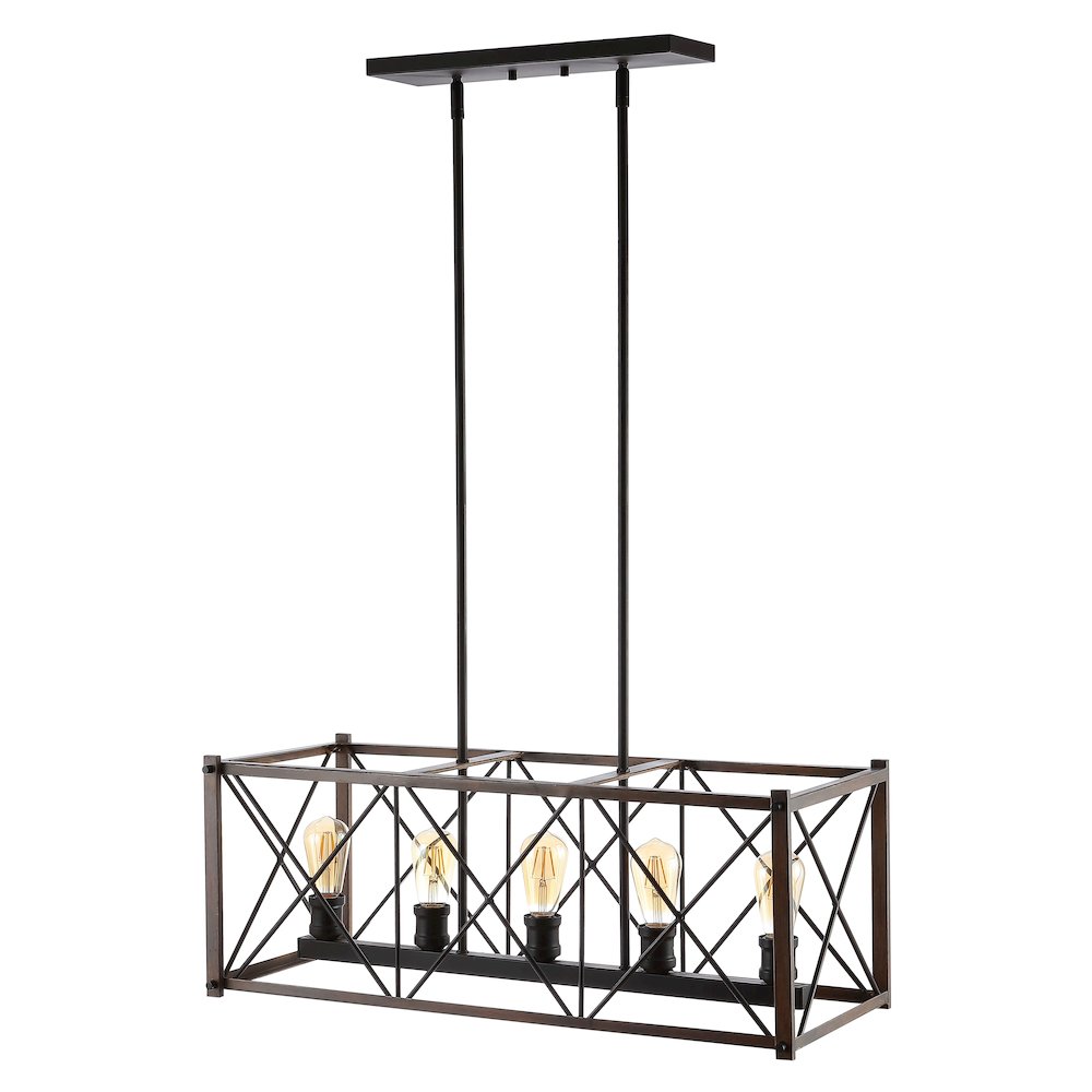 Ferme Adjustable Iron Rustic Farmhouse Led Pendant. Picture 2