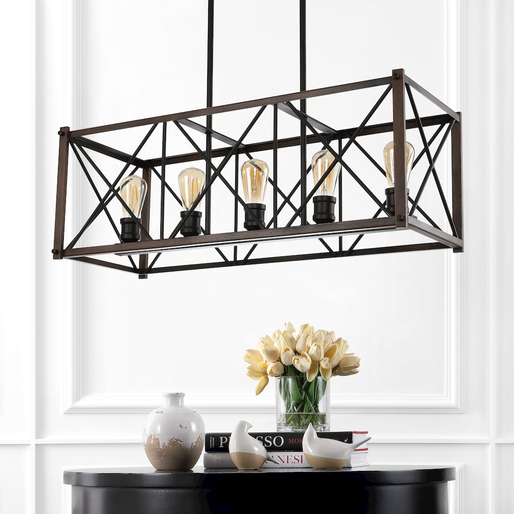Ferme Adjustable Iron Rustic Farmhouse Led Pendant. Picture 10