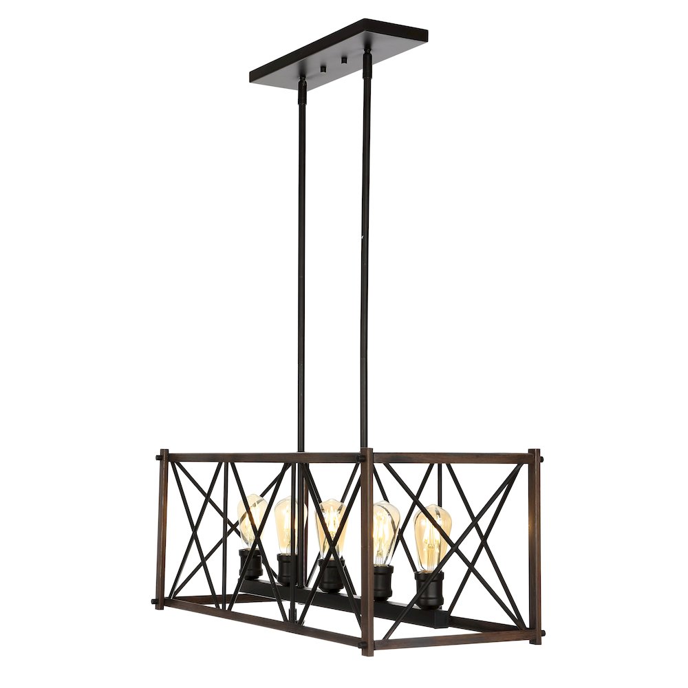 Ferme Adjustable Iron Rustic Farmhouse Led Pendant. Picture 6