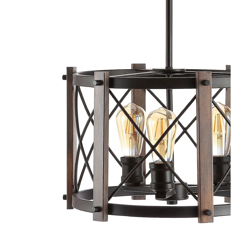 Ferme Adjustable Iron Rustic Farmhouse Led Pendant. Picture 3