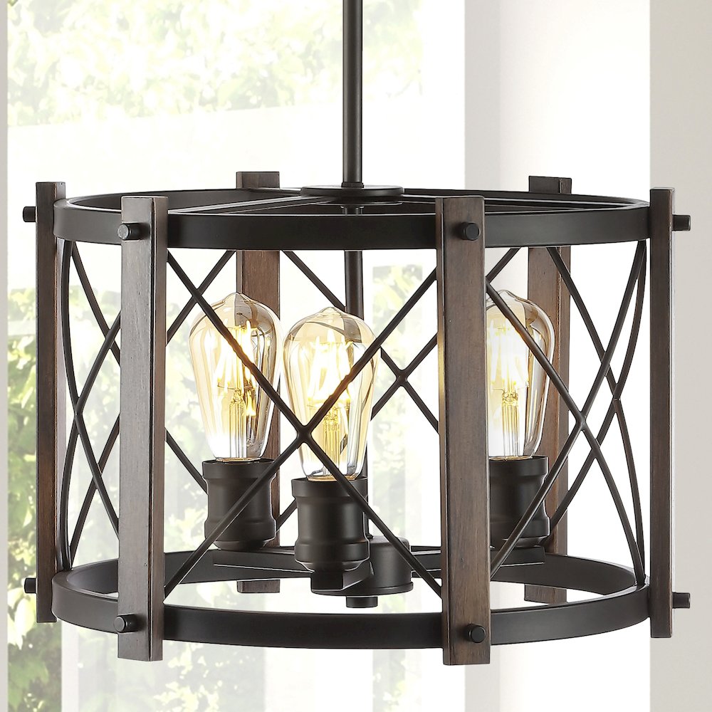 Ferme Adjustable Iron Rustic Farmhouse Led Pendant. Picture 11