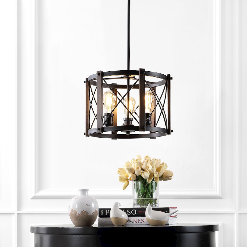 Ferme Adjustable Iron Rustic Farmhouse Led Pendant. Picture 7